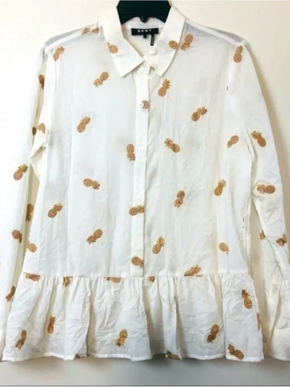 TRENDING: DKNY Golden Pineapple Peplum Party Blouse 🍍